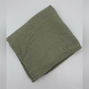 Mushie Olive Green Muslin Blanket- 100% Organic Cotton